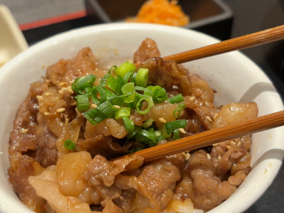 撮影時の牛肉の小丼