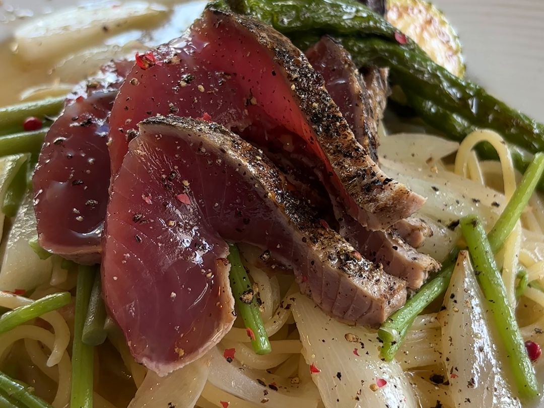 取材時の野菜とパスタ